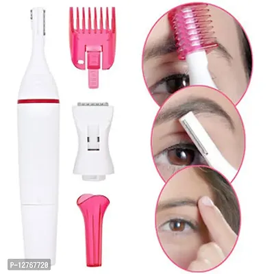 Eyebrow body bikini Trimmer hair removal tool remover machine shaper Trimmer 120 min Runtime 4 Length Settings  (White)-thumb3