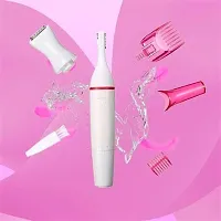 Eyebrow body bikini Trimmer hair removal tool remover machine shaper Trimmer 120 min Runtime 4 Length Settings  (White)-thumb4