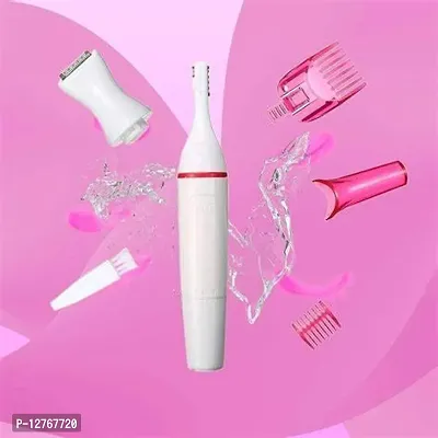 Eyebrow body bikini Trimmer hair removal tool remover machine shaper Trimmer 120 min Runtime 4 Length Settings  (White)-thumb5