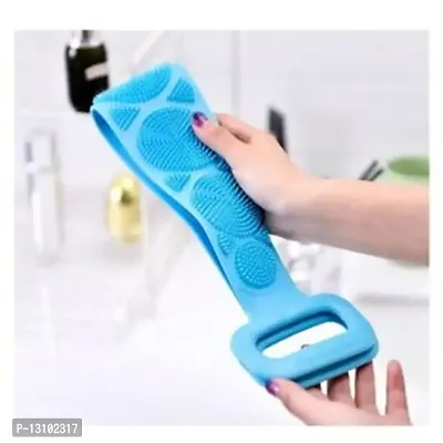 Silicone Back Scrubber Bath Belt Double-Sided Massage Body Wash Brush Shower Exfoliating Belt Removes Bath Towel,-thumb0