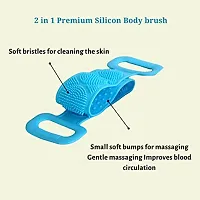 Silicone Back Scrubber Bath Belt Double-Sided Massage Body Wash Brush Shower Exfoliating Belt Removes Bath Towel,-thumb2