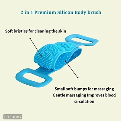 Silicone Back Scrubber Bath Belt Double-Sided Massage Body Wash Brush Shower Exfoliating Belt Removes Bath Towel,-thumb3