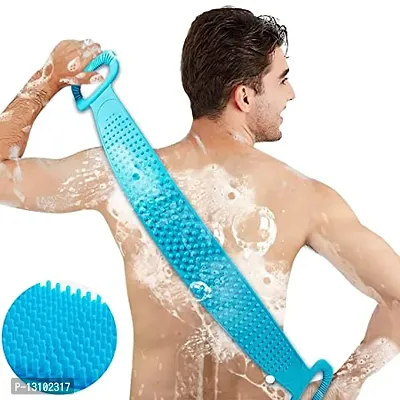 Silicone Back Scrubber Bath Belt Double-Sided Massage Body Wash Brush Shower Exfoliating Belt Removes Bath Towel,-thumb5