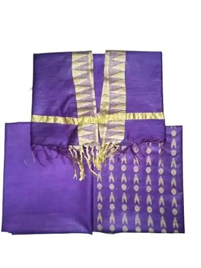 za handloom Women Silk Un-Stitched Dress Material