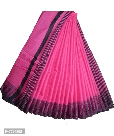 za Handloom women Kota silk temple border saree with blouse (Grey and red border)-thumb0