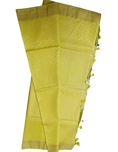 ZA Handloom Women's kota silk Sarees with blouse piece [yellow]