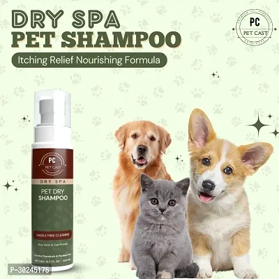 PETCAST COMBO OF 2 DRY SPA DRY SHAMPOO And DIAMOND SPARKLE PET PERFUME 300ML Antimicrobial PET FRIENDLY FRAGRANCE Dog Shampoo 300 ml-thumb2