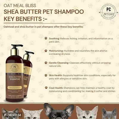 PETCAST COMBO OF 2 OAT MEAL BLISS SHEA BUTTER SHAMPOO And SECRET GARDEN PET PERFUME 400ML Whitening and Color Enhancing Antimicrobial PET FRIENDLY FRAGRANCE Dog Shampoo 400 ml-thumb4