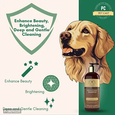 PETCAST BRIGHTENING SHAMPOO for Dogs And Cats 300ML Whitening and Color Enhancing WITH PET FRIENDLY FRAGNANCE Dog Shampoo 300 ml-thumb2