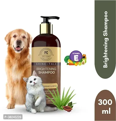 PETCAST BRIGHTENING SHAMPOO for Dogs And Cats 300ML Whitening and Color Enhancing WITH PET FRIENDLY FRAGNANCE Dog Shampoo 300 ml-thumb0