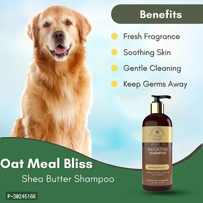 PETCAST Anti hairfall Oatmeal Protien Shampoo With Shea Butter For Dogs And Cats 300ML Allergy Relief Whitening and Color Enhancing Antimicrobial WITH PET FRIENDLY FRAGNANCE SHEA BUTTER Dog Shampoo 300 ml-thumb2