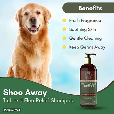 PETCAST SHOOAWAY TICK N FLEA SHAMPOO FOR DOGS AND CATS Flea and Tick Allergy Relief Antimicrobial LONGLASTING FRAGNANCE Dog Shampoo 300 ml-thumb4