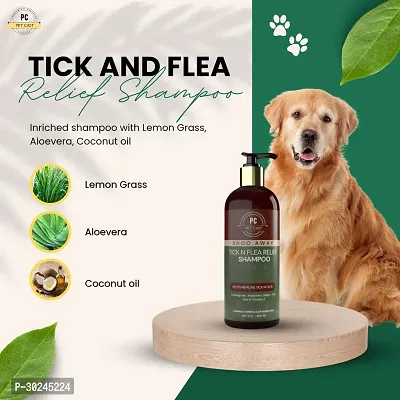 PETCAST SHOOAWAY TICK N FLEA SHAMPOO FOR DOGS AND CATS Flea and Tick Allergy Relief Antimicrobial LONGLASTING FRAGNANCE Dog Shampoo 300 ml-thumb3