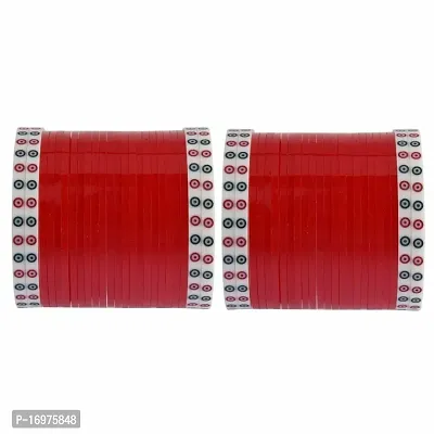 Maxflip Red Designer Chura With Dots And Stones Bridal Dulhan Punjabi Choora Fashion Jewellery Chuda Set Regular Wear Chura.-thumb0