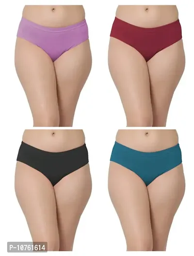 Fancy Cotton Blend Briefs For Women Pack Of 4-thumb0