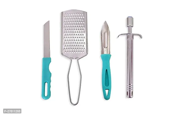 Kitchen Special 450Ml Handy Chopper with Vegetable Cutter with Peeler,Cheese/Ginger Grater  Stainless Steel Gas Lighter with 1 Knife Combo-thumb2