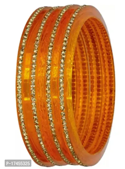 Elegant Multicoloured Ceramic American Diamond Bangles For Women-thumb0