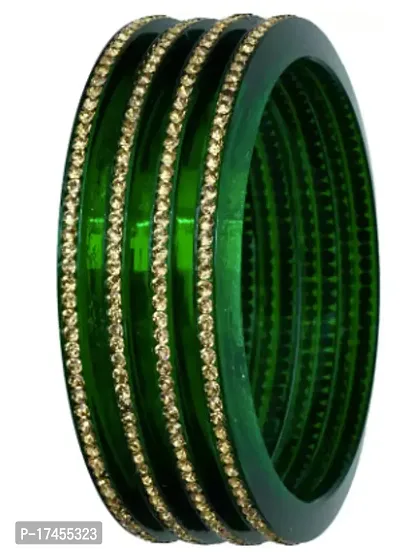 Elegant Multicoloured Ceramic American Diamond Bangles For Women-thumb0