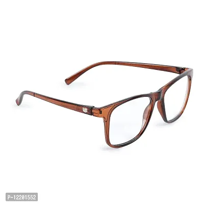 SAN EYEWEAR Reactangle Spectacles Frame for Men's & Women's, (1022_Brown)-thumb2