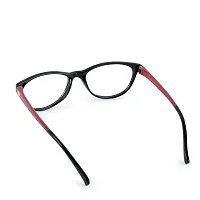SAN EYEWEAR Women's Cat Eye Spectacles Frame, Black & Red-thumb3