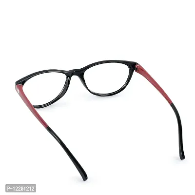SAN EYEWEAR Women's Cat Eye Spectacles Frame, Black & Red-thumb4