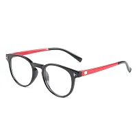 SAN EYEWEAR Round Spectacles Frame for Men's & Women's, (Black & Red)-thumb2