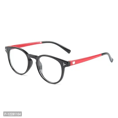 SAN EYEWEAR Round Spectacles Frame for Men's & Women's, (Black & Red)-thumb3