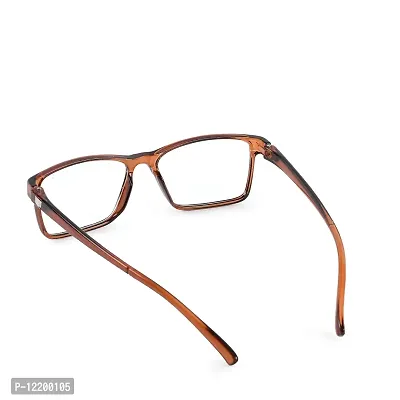 SAN EYEWEAR Reactangle Spectacles Frame for Men's & Women's, (1021_Brown)-thumb4