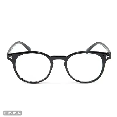 SAN EYEWEAR Round Spectacles Frame for Men's & Women's, (Black)-thumb0