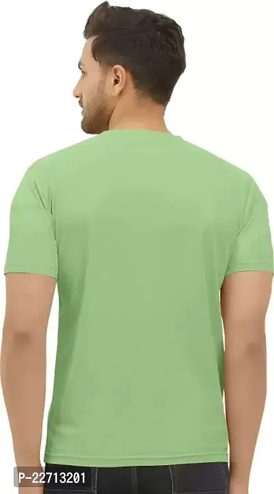 Men Striped Round Neck Polyester T-Shirt-thumb2