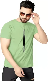 Men Striped Round Neck Polyester T-Shirt-thumb2