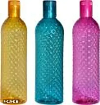 Crystal Diamond Texture Plastic Water Bottle for Fridge for Home for Office With BPA Free and Leak Free 1000 ml Multi Color (Pack of 4)