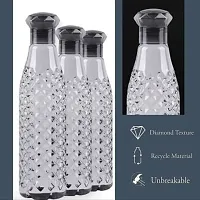 Crystal Diamond Texture Plastic Water Bottle for Fridge for Home for Office With BPA Free and Leak Free 1000 ml Black Pack of 6-thumb2