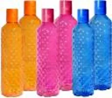 Crystal Diamond Texture Plastic Water Bottle for Fridge for Home for Office With BPA Free and Leak Free 1000 ml Multi Color (Pack of 12)-thumb1