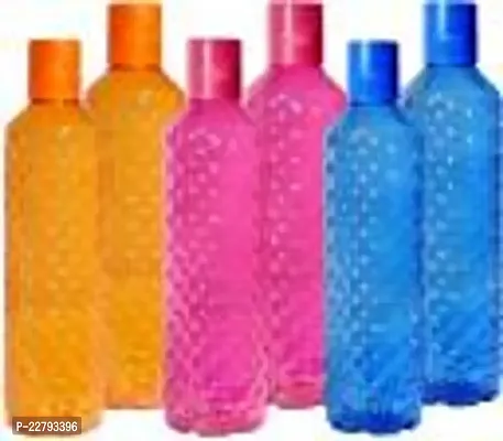 Crystal Diamond Texture Plastic Water Bottle for Fridge for Home for Office With BPA Free and Leak Free 1000 ml Multi Color (Pack of 12)-thumb2