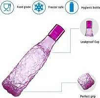 Crystal Diamond Texture Multi Colour Plastic Water Bottle for Fridge for Home for Office With BPA Free and Leak Free 1000 ml Pack of 6-thumb2