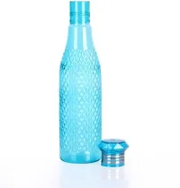 rystal Sky Blue Water Bottle Set of 6 1 litre Plastic Fridge Water Bottle Set Ideal for Office Sports School Travelling Gym Yoga Checkered Pattern-thumb2