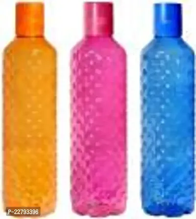 Crystal Diamond Texture Plastic Water Bottle for Fridge for Home for Office With BPA Free and Leak Free 1000 ml Multi Color (Pack of 12)-thumb3