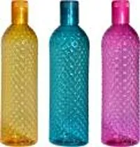 Crystal Diamond Texture Plastic Water Bottle for Fridge for Home for Office With BPA Free and Leak Free 1000 ml Multi Color (Pack of 12)-thumb3