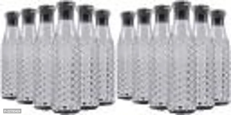 Diamond Crystal Water bottle set for Fridge Office Sports School Gym Yoga Unbreakable and Leak-Proof Gym pack Design 1000 ml Plastic Bottle, Black (Pack of 12)