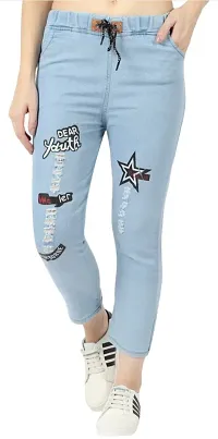 Women  Denim Printed Jegging-thumb2