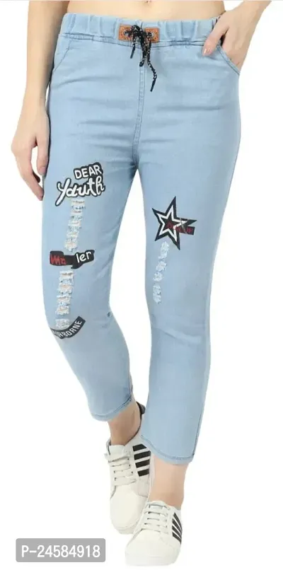 Women  Denim Printed Jegging-thumb3