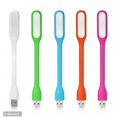 Mini Adjustable Book USB LED Light Night Lamps for Power Bank , PC Laptop Computer Keyboard , Flexible Goose Neck Reading ( Multicoloured ) (Pack of 5)
