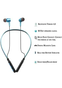 Wireless Neckband Bluetooth Earphone Headset Earbud Portable Headphone Handsfree Sports Running Sweatproof Compatible Android Smartphone Noise...-thumb1