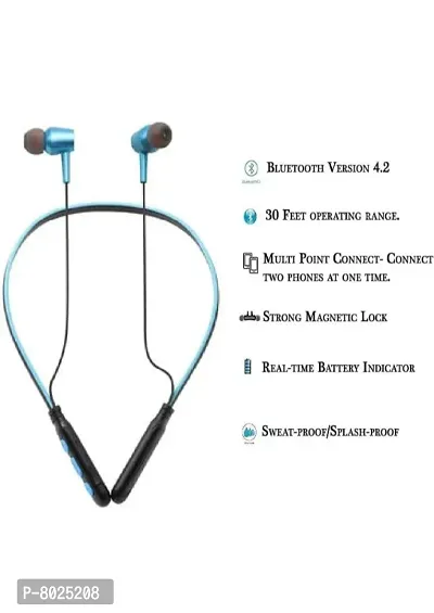 Wireless Neckband Bluetooth Earphone Headset Earbud Portable Headphone Handsfree Sports Running Sweatproof Compatible Android Smartphone Noise...-thumb2