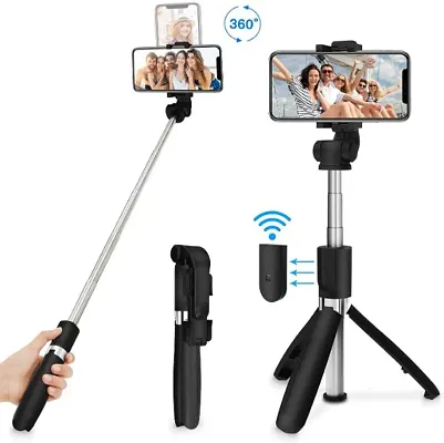 Selfie Stick,Selfie Stick with Tripod Stand Selfie Stick Tripod for Mobile Phone 4 in 1 Selfie Stick Bluetooth Selfie Stick with Remote for iPhone/Realme/Mi/Samsung /Vivo/OnePlus/Oppo/Vlogging YouTube