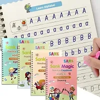 Magic Practice Copybook,(4 BOOKS +1 pen+1 Grip + 8 REFILL) Number Tracing Book for Preschoolers with Copybook Set Practical Reusable Writing Tool Simple Hand (MATHS+DRAWING+ALPHABET+NUMBER)-thumb1