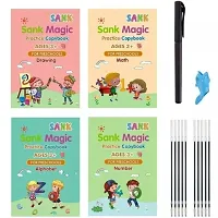 Magic Practice Copybook,(4 BOOKS +1 pen+1 Grip + 8 REFILL) Number Tracing Book for Preschoolers with Copybook Set Practical Reusable Writing Tool Simple Hand (MATHS+DRAWING+ALPHABET+NUMBER)-thumb4