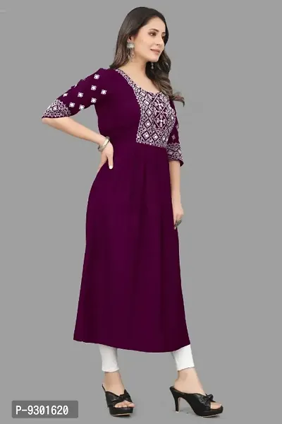 Classic Rayon Embroidered Kurti for Womens-thumb3