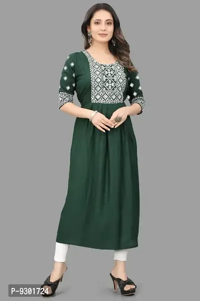 Classic Rayon Embroidered Kurti for Womens